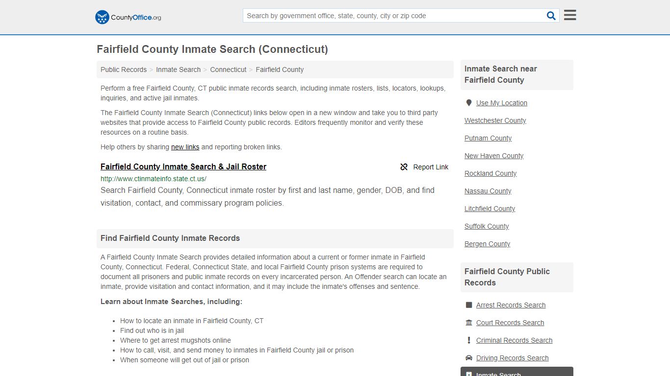 Inmate Search - Fairfield County, CT (Inmate Rosters ...